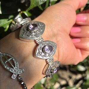 Sterling Silver Purple Amethyst Bracelet